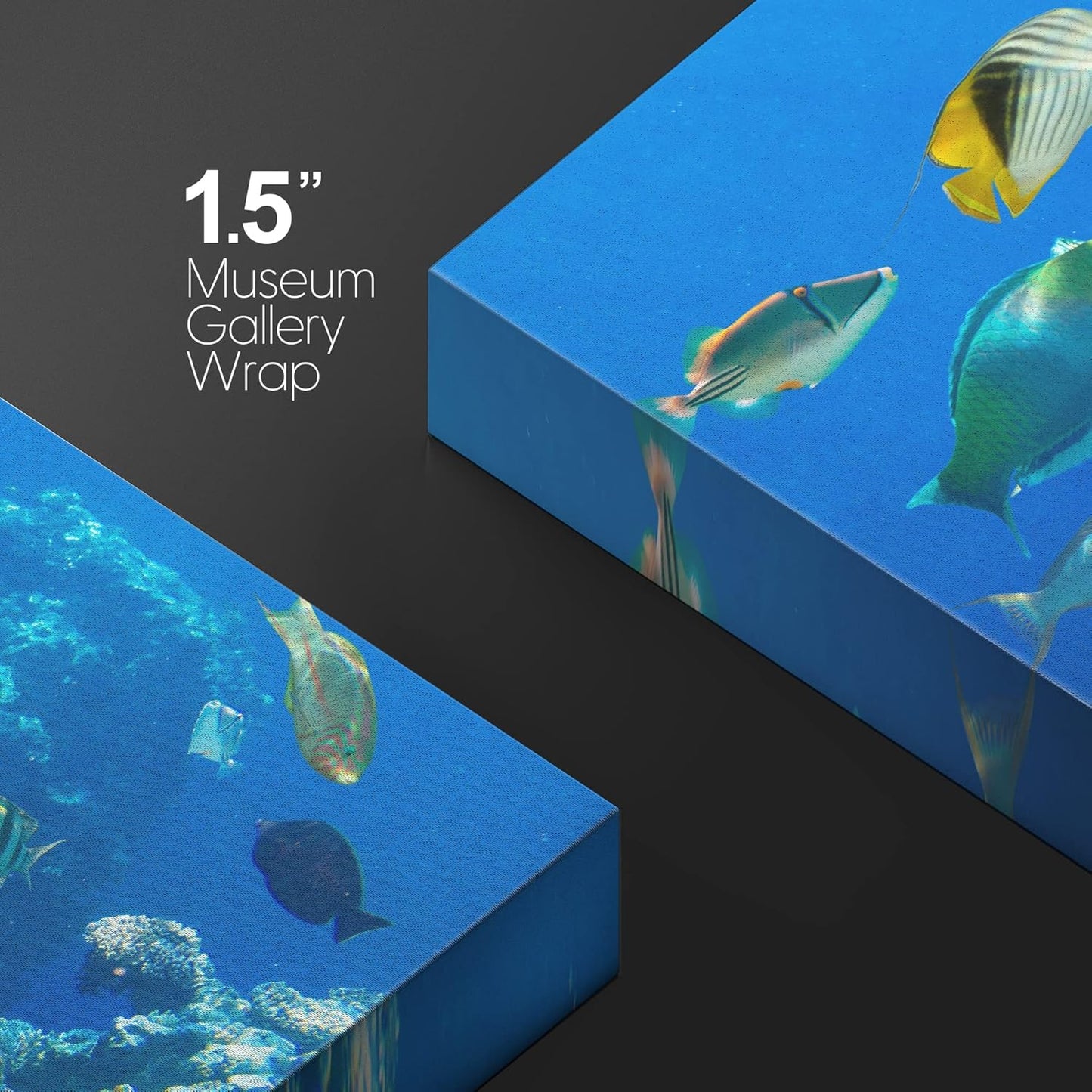 wall26 Canvas Print Wall Art Tropical Island Ocean Sea Fish Coral Reef Nature Animals Photography Realism Rustic Scenic Landscape Wilderness Earth Colorful for Living Room, Bedroom, Office - 24"x36"