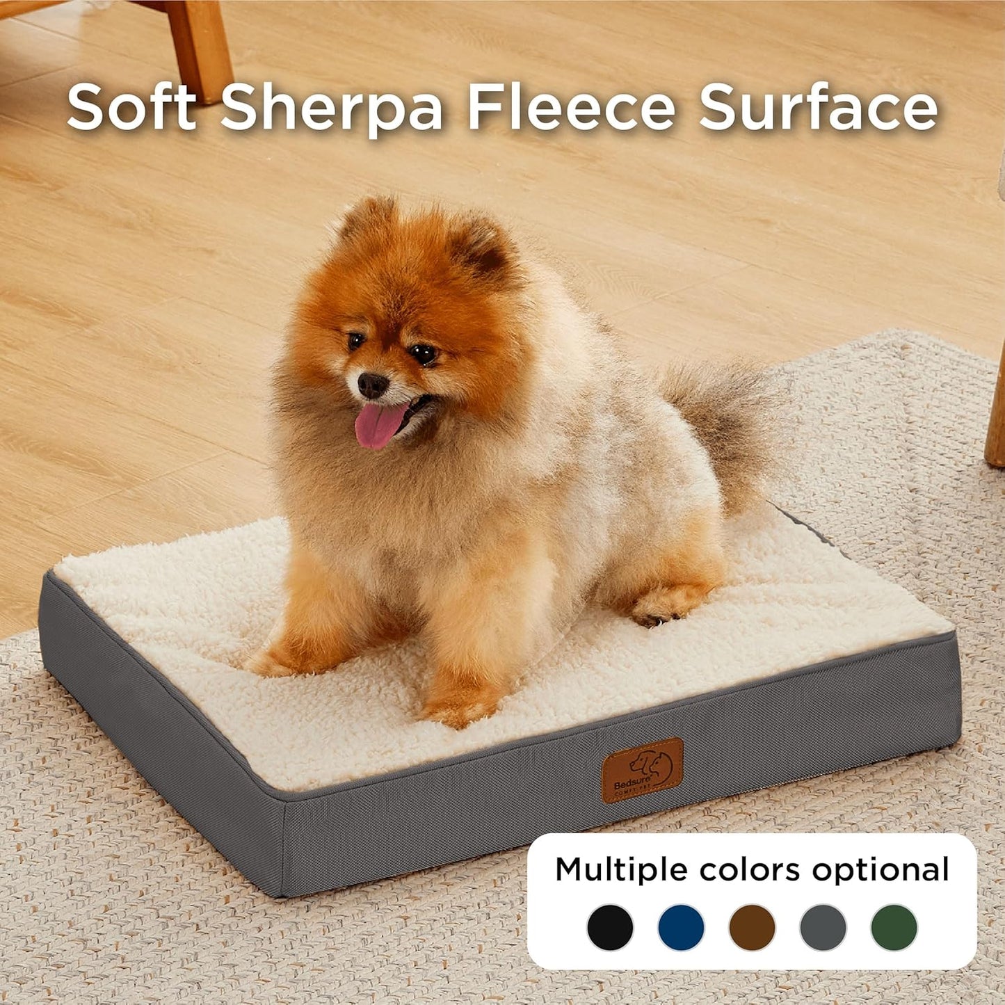 Bedsure Dog Bed for Small Dogs - Orthopedic Flat Puppy Beds with Removable Washable Cover, Egg Crate Foam Pet Mat, Suitable for Pet Up to 20 lbs