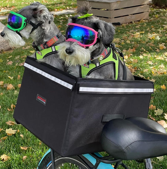 Bushwhacker Portland - Bike Rack Dog, Grocery and Goods Carrier - Bicycle Pannier Crate Cycling Basket Trunk Bag Rear Bed Storage Leash Carry Cargo Pet Commuter Behind Seat Accessories Items Ebike