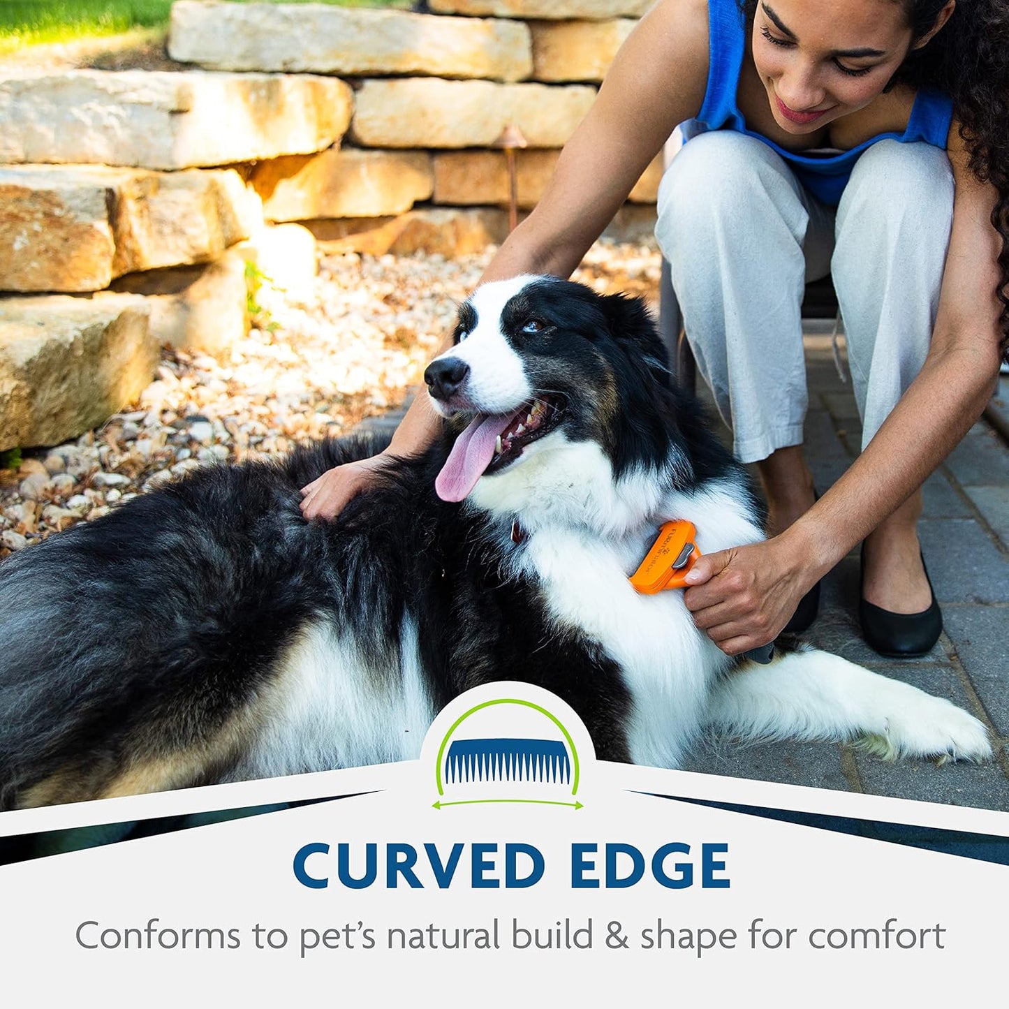 FURminator Medium Dog Undercoat deShedding Tool, Long Hair, Reduces Loose Hair from Shedding