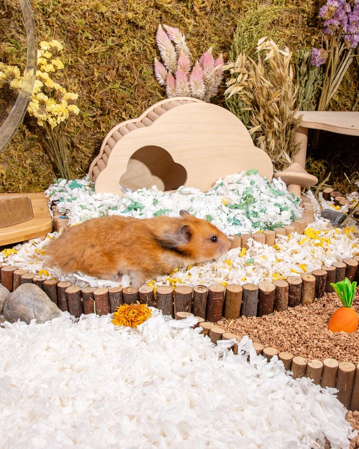 Niteangel Aspen Shaving Hamster Beddings for Syrian Dwarf Hamster Gerbil Mice Degu Rat Rabbit Bunny Guinea Pig Chinchilla Hedgehog or Other Small Pets (65L - White Paper Bedding)