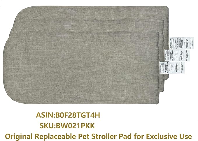 ROODO Pet Stroller Inner Pad for Exclusive Use,Original,Replaceable,Easy to Clean,Set of 3 pc(Khaki)