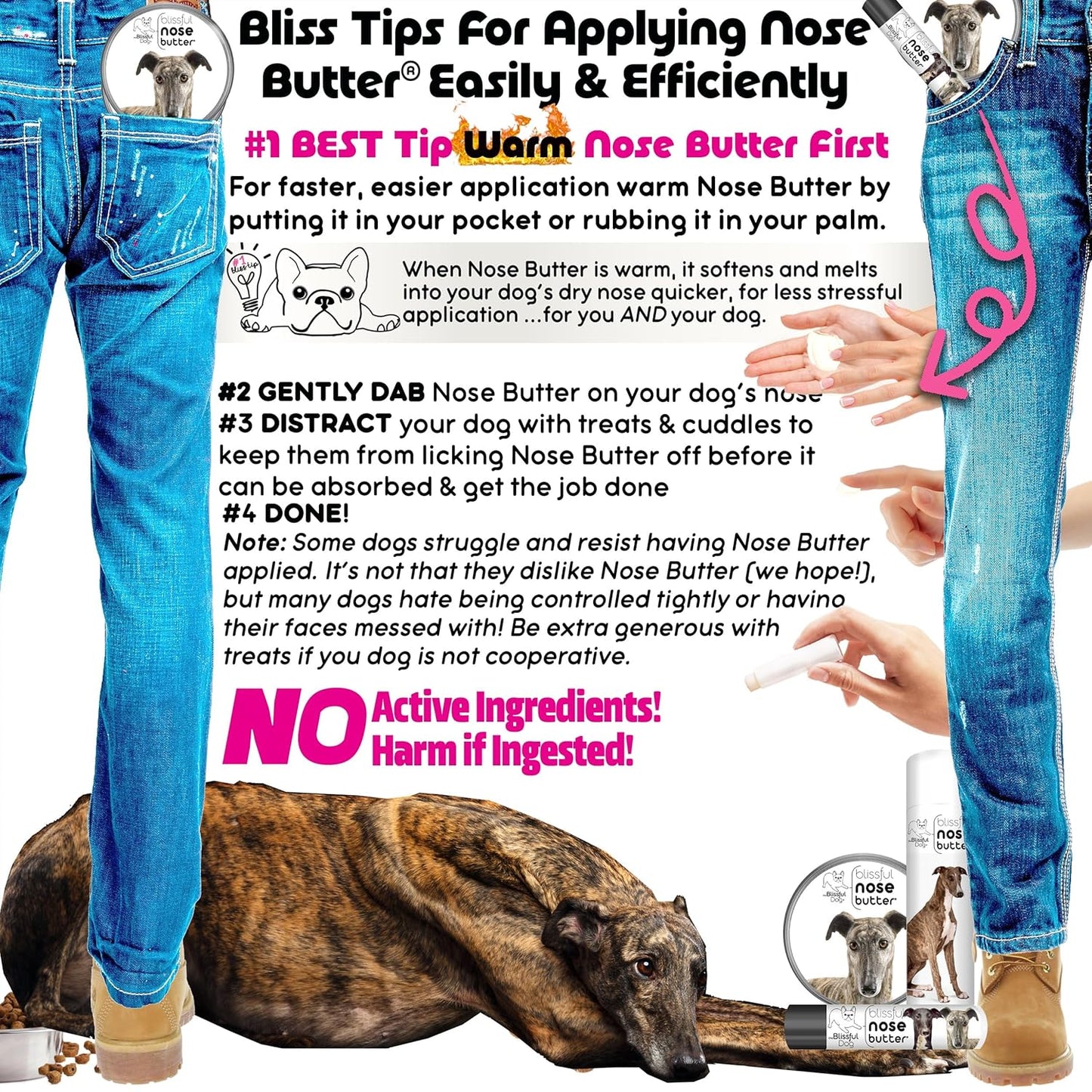 The Blissful Dog Greyhound Unscented Nose Butter - Dog Nose Butter, 8 Ounce